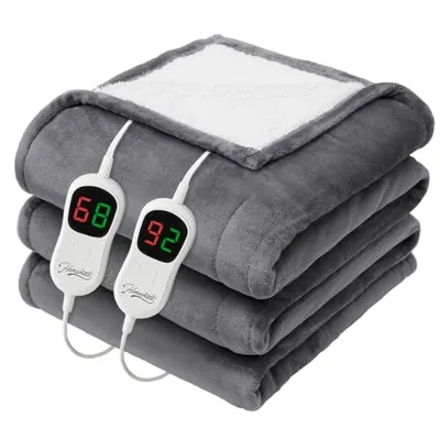 Heated blanket, twin 62″×84″, grey